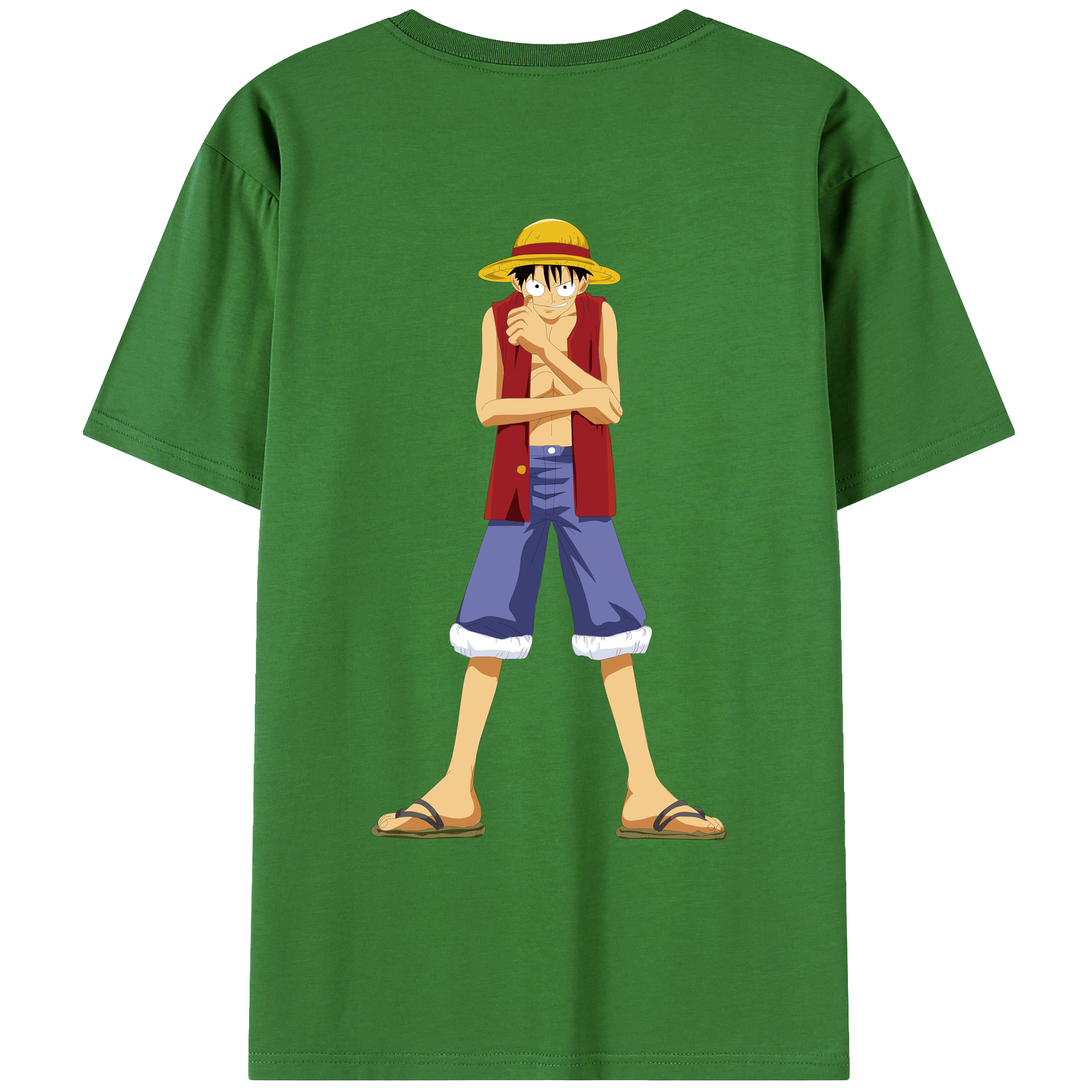 ワンピース モンキー・D・ルフィ ONE PIECE Monkey D. Luffy レディース半袖Tシャツ(バックプリント)